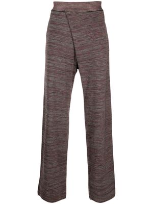 Bianca Saunders elasticated-waistband cotton-blend trousers - Brown