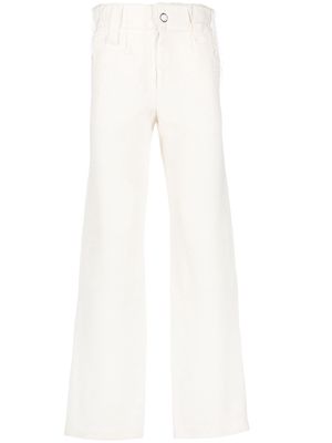 Bianca Saunders frayed-edge high-waist trousers - Neutrals