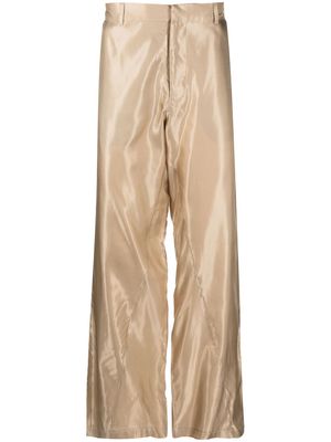 Bianca Saunders wide-leg silk trousers - Neutrals