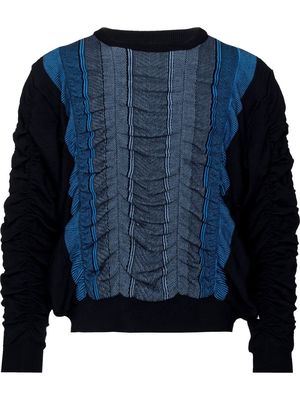 Bianca Saunders x Farah Saunders panelled gathered sweatshirt - Blue