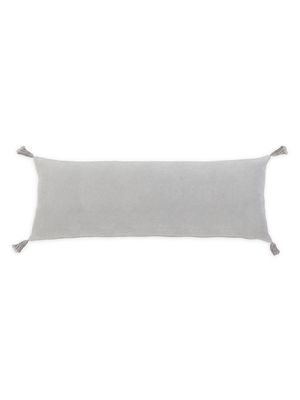 Bianca Tassel-Embellished Velvet Pillow - Light Grey - Light Grey