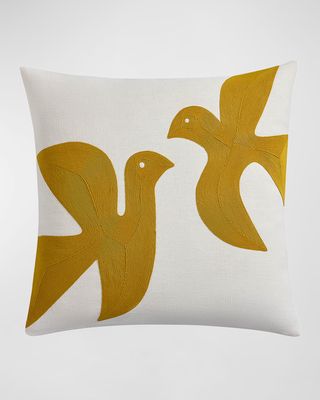 Biarritz Love Doves Pillow, 22"Sq.
