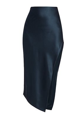 Bias Asymmetric Silk Satin Skirt