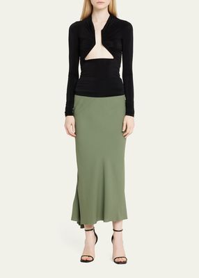 Bias Calf-Length Skirt