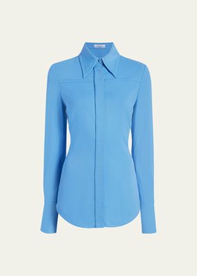 Bias Seamed Button Up Blouse