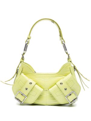 BIASIA Y2K crocodile-embossed leather shoulder bag - Yellow