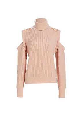 Bibi Cold-Shoulder Wool & Cashmere Knit Sweater