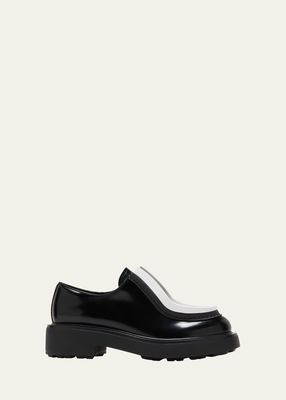 Bicolor Leather Casual Loafers