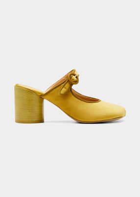 Bicolor Mary Jane Buckle Mules