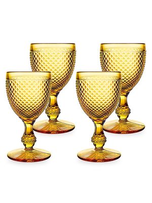 Bicos 4-Piece Glass Water Goblet Set - Amber - Amber