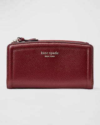 bifold zip slim leather wallet