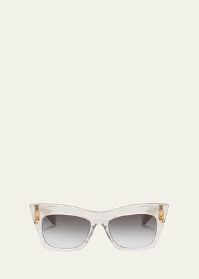 BII Titanium & Acetate Cat-Eye Sunglasses