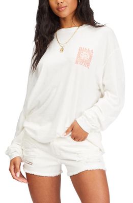 Billabong A Rose Is a Rose Long Sleeve Cotton Graphic Tee in Salt Crystal