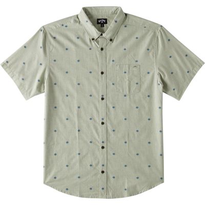 Billabong All Day Neat Jacquard Short Sleeve Button-Down Shirt in Seafoam