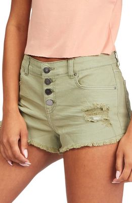 Billabong Buttoned Up Denim Shorts in Army