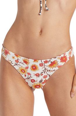 Billabong Cast a Spell Reversible Bikini Bottoms in Black Check/Orange Multi