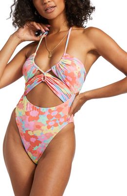 Billabong Coast is Clear Cutout One-Piece Swimsuit in Multi