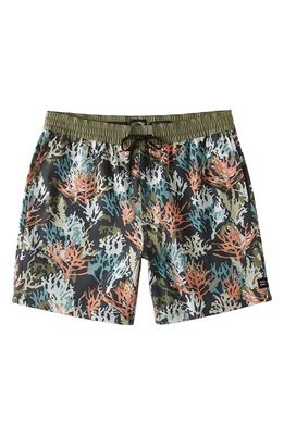 Billabong Coral Garden Layback Swim Trunks in Green Multi