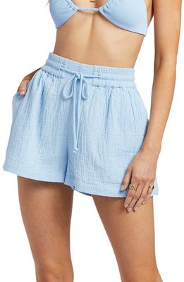 Billabong Cotton Gauze Cover-Up Shorts in Summer Sky