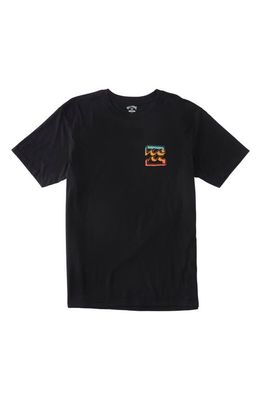 Billabong Crayon Wave Cotton Graphic T-Shirt in Black