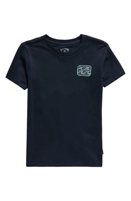 Billabong Crayon Wave Cotton Graphic T-Shirt in Navy