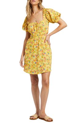 Billabong Dare to Bare Floral Cutout Dress in Honeybee