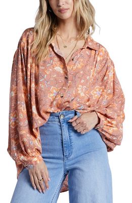 Billabong Day After Day Oversize Floral Shirt in Rose Dawn
