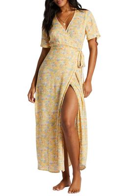 Billabong Day by Day Floral Wrap Dress in Yellow Multi