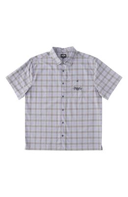 Billabong Daybreak Plaid Short Sleeve Button-Up Shirt in Dusty Grape