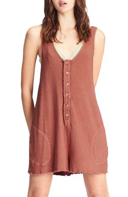 Billabong Fade Away Cover-Up Romper in Sweet Chocolate