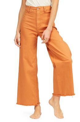 Billabong Free Fall Stretch Cotton Crop Wide Leg Pants in Toffee
