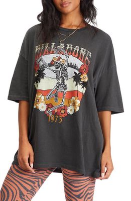 Billabong Full Moon Magic Oversize Cotton Graphic Tee in Off Black