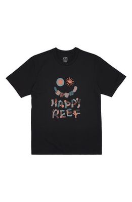 Billabong Happy Reef Organic Cotton Graphic T-Shirt in Washed Black