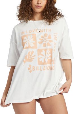 Billabong In Love With the Sun Cotton Graphic T-Shirt in Salt Crystal