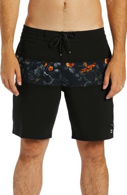 Billabong Kamea Lava Floral Lo Tide Board Shorts in Black