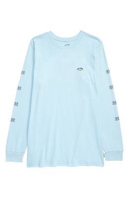 Billabong Kids' Archer Long Sleeve Cotton T-Shirt in Coastal Blue