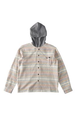 Billabong Kids' Baja Hooded Flannel Shirt in Oyster