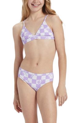 Billabong Kids' Check Your Palm Banded Triangle Two-Piece Swimsuit in Peaceful Lilac