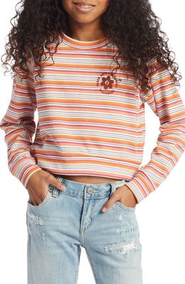 Billabong Kids' Little Sister Stripe Long Sleeve Shirt in Hibiscus