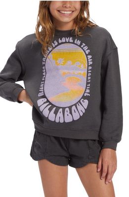 Billabong Kids' Love in the Air Fleece Graphic Sweatshirt in Off Black