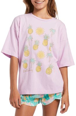 Billabong Kids' Pineapple Party Cotton Graphic Tee in Light Lilac