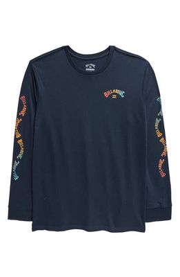 Billabong Kids' Snaking Arches Long Sleeve Cotton Graphic T-Shirt in Navy