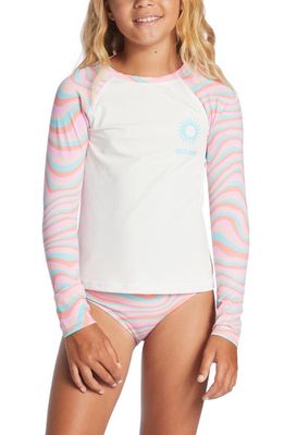 Billabong Kids' Sorbet Dreams Two-Piece Rashguard Swimsuit in Pink Multi