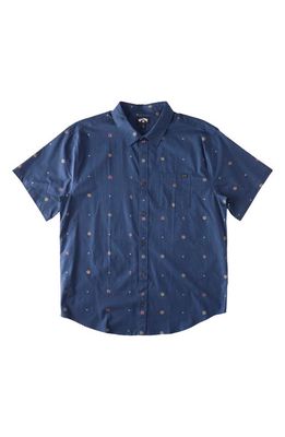 Billabong Kids' Sundays Cotton Button-Up Shirt in Blue