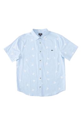 Billabong Kids' Sundays Cotton Button-Up Shirt in Light Blue