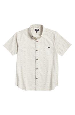 Billabong Kids' Sundays Short Sleeve Organic Cotton Blend Button-Down Shirt in Desert