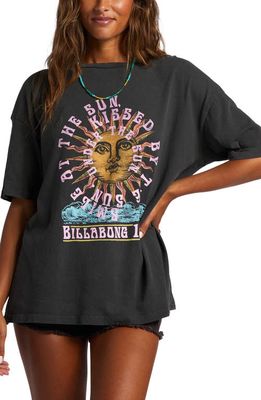 Billabong Kiss Me Cotton Graphic Tee in Off Black