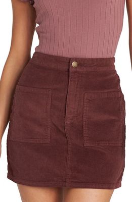 Billabong Magic Touch Corduroy Miniskirt in Coco Berry