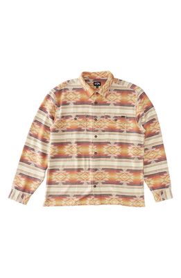 Billabong Offshore Jacquard Stripe Cotton Button-Up Shirt in Gold