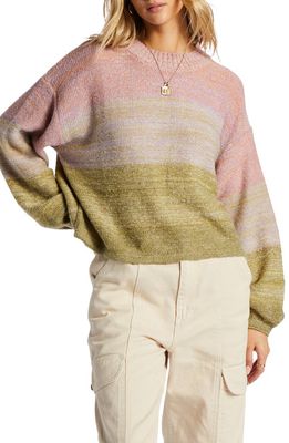 Billabong On Hue Ombré Balloon Sleeve Sweater in Willow